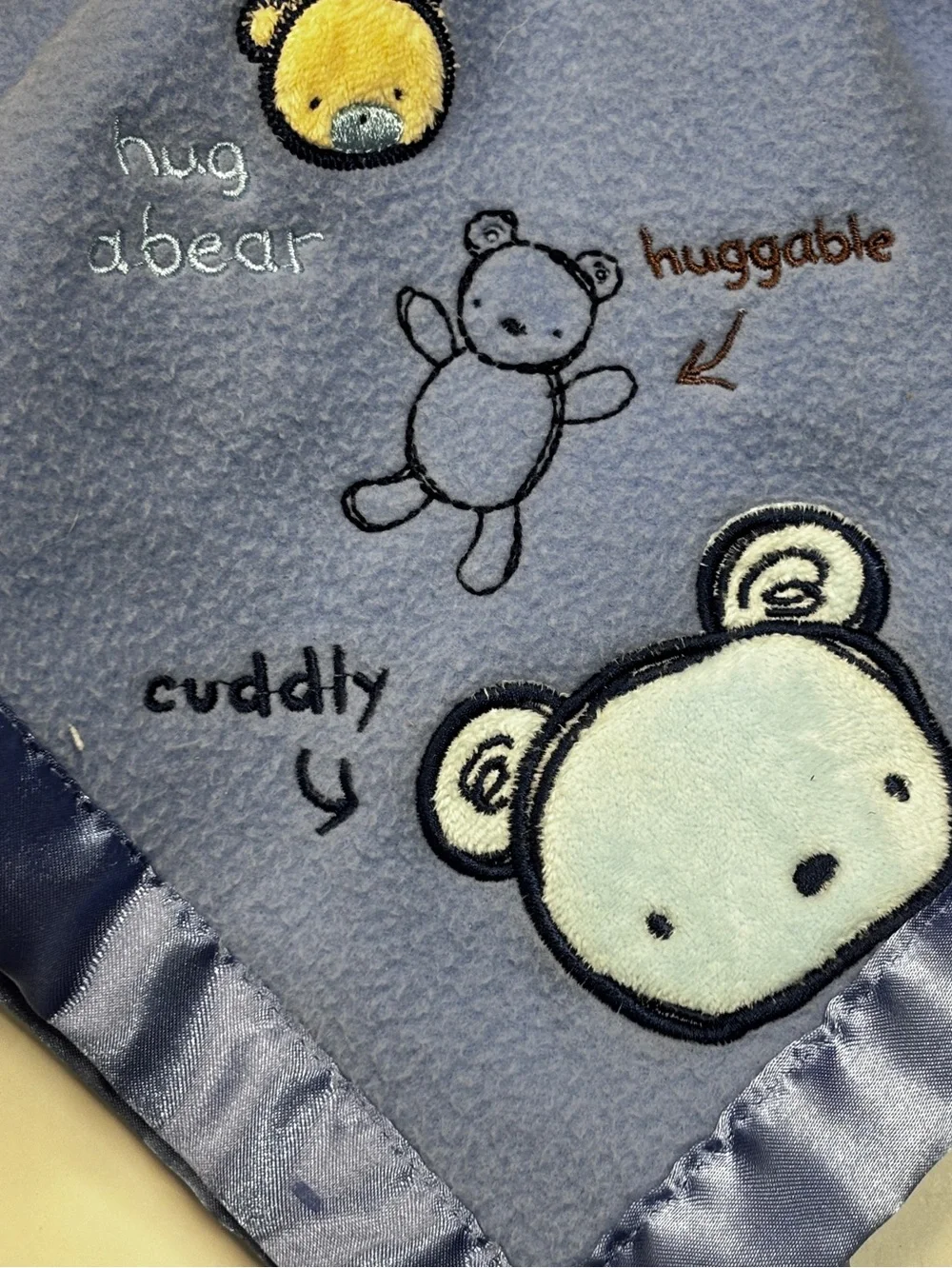 Carter's Classics Hug A Bear Huggable Cuddly Security Blanket Blue
